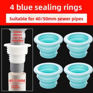 Odor-Proof Drain Pipe Sealing Ring Cover Washer Drain Outlet Connector Sewerage Sealant Soft Silicone Waterproof Tool