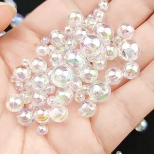 6mm/8mm/10mm ABS Imitation Pearl Transparent White Color Beads Diy Handmade Jewelry Material
