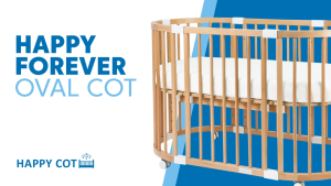 Happy Cot Happy Forever 7-in-1 Convertible Oval Baby Cot - Natural / White (FREE 4" Happy Cot Anti Dust Mite Round Foam Mattress 66cm ) Cute Cat Bed Cute Bedding - Lazada