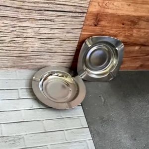 Asbak Stainless Steel Model Kotak Bulat Portabel Unik Murah Asbak Restoran Caffe