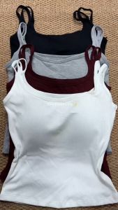 Fashion Basic Padded Top Split Shoulder Strap Casual Daily Summer Camisole Top For Women
