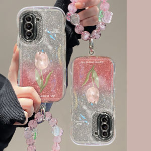 for Honor X9DX7D 50 70 200 400 90 Lite Smart X6 X7C X9C X8 Magic 7 Pro X9A X8B X7B X6B X9B Tulip Flower Phone Case with Bracelet Soft