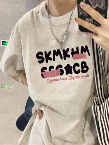 Fancy Shoulder T-shirt Girls Summer Super Hot European Goods Loose Oversiz Pure Cotton Short Sleeve T-shirt Top Ins