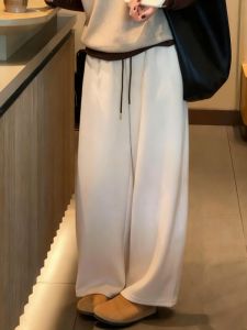 Casual Sport Pants Womens Autumn Drape Loose Drawstring High Waist Wide Leg Pants Versatile Small Size Straight Leg Pants