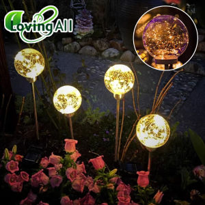 Solar Crystal Ball Light Dandelion Light Waterproof Garden Christmas Wedding Decoration Outdoor Lawn Path Yard Patio Floor Lamp