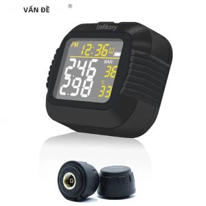 Infitary Xe Máy TPMS Hệ Thống Giám Sát Áp Suất Lốp Lớn Không Dây Màn Hình LCD Nhiều Màu Sắc Màn Hình Dịch Chuyển Cho Địa Vị Chính Xác Kỹ Thuật Số Moto