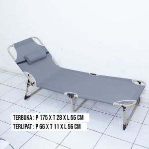 Deli Folding Bed / Kursi Malas / Kursi Berjemur 4 Posisi Sandar Dapat Dilipat E4948