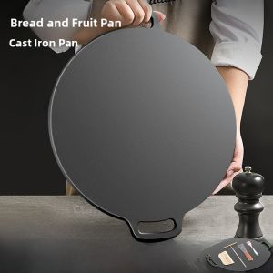 Cast Iron Flat Bottom Pancake Wok Home Use Stove Gas Stove Fritter Pancake Tool Non-Stick Surface No Oil Smoke Kitchenware