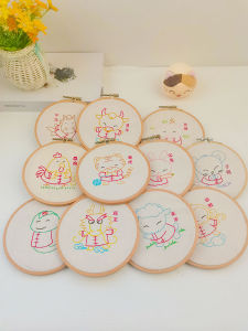 Bộ Đồ Dùng Thêu Hình Con Vật Chinh Phục Năm Tuổi Thơ DIY Đơn Giản Cho Trẻ Em Chất Liệu Thêu Chích Vui Vẻ Chất Liệu Thêu