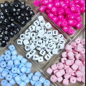 Kovict 20-26pcs 12mm Pink Silicone Alphabet Letter Beads For Jewelry Making Letters For Bracelets Jewelry Accessories