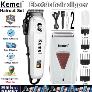 Kemei KM-PG809A/3382 Professional Cordless Electric White Hair Clipper Set Rechargeable Razor For Haircut Original Kit
