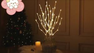 1pc 50LED White Birch Branch Christmas Tree Branch Fairy Garland Light Party Wedding Decoration Table Lamp Fairy Light String