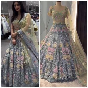 [PRE-ORDER] Semistitched Embroidered Lengha ( Delivery 10 Days )