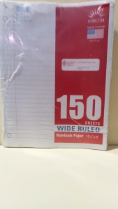 Office Depot Notebook Filler Paper Wide-Ruled 8in. x 10 1/2in. 3-Hole Punched White Pack Of 150 Sheets