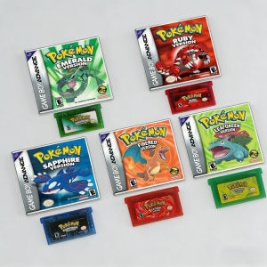 Bandai | Pokemon Game Card English Version Emerald Sapphire Ruby Firered For GBA GBC GB NDSL GBM SP