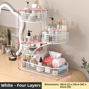 MINGZHIYIFAN | Cosmetic Organizer Storage Box Shelf Make-up Vanity Cabinet Storage