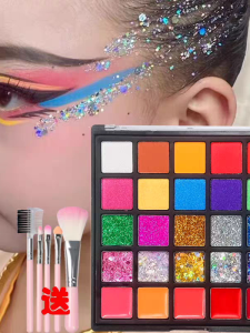 Colorful Eye Shadow Palette for Stage Performance Latin Show Makeup Purple Yellow Blue Green Red Childrens Beauty Tools