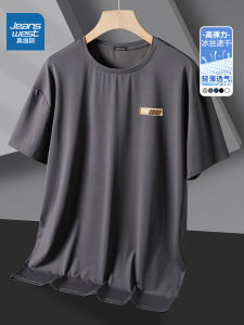 Jeanswest Mens Short Sleeve T-Shirt Sporty Slim Fit Quick Dry Summer 2025 New Style Casual Fashion round Neck Top