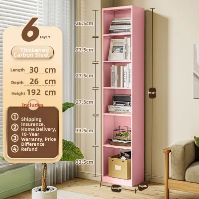 Steel Narrow Corner Bookshelf Storage Display Rack