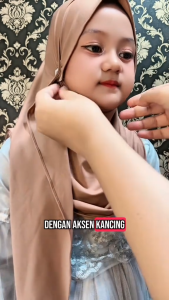 Kerudung anak Pasmina Kancing Sakura Jersey premium Umur 1 -10 tahun Jilbab instan Pastan