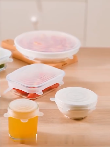 6pcs Silicone Stretch Durable Expandable Food Fruit Cover Reusable Silicone Stretchable Lids Food Preservation Cover Food Saver Cover