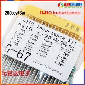 ตัวเหนี่ยวนำ เชิงเทียม เป็นปริมาณ 0410 (1uH - 4.7mH) ปริมาณ 1/2W 20 ชนิด ละ 10 ตัว โดย ZEROBIKE