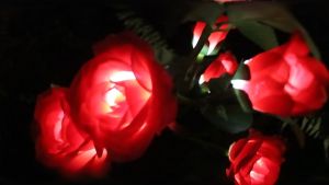 Solar Light LED Flower Outdoor Light Rose Stake Lamp Plants Ambient Lighting for Garden Patio Lawn Landscape Paths