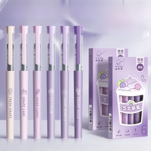 Quick-Drying Ink Ballpoint Pen Neutral Pen Stationery Carbon Straight Liquid Pen High Capacity Signature Black Pen for Students