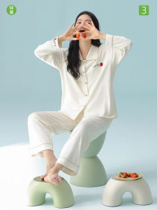 Victorias Pure Cotton Long Sleeve Loose Sleepwear Womens Comfortable Home Clothes Set Elastic Fiber Polyester Spring Season