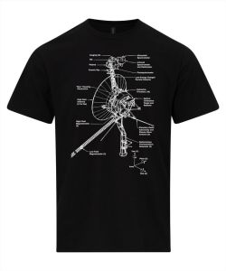 Voyager Space Probe Schematic NASA Blueprint T-shirt Mens Shirt Shirt Personality Art Aesthetics Casual Street Short Sleeve Top