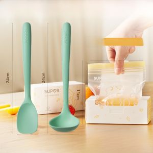 Supor Baby Auxiliary Food High Temperature Resistant Silicone Spatula Childrens Tableware Stir-Fry Spoon Pot Protection Spoon