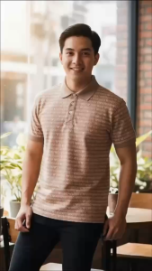 VN A701  Men’s Casual Printed Polo Shirt  Short Sleeve Collar Top  Cotton Polyester  New Arrival