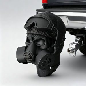 ฝาครอบล้อพ่วงแบบอัตโนมัติพร้อมหมวกเหล็กและหน้ากากป้องกันแก๊สพิษ ฝาครอบล้อพ่วงแบบพิมพ์ 3 มิติ ป้องกันท่อรับล้อพ่วงจากสนิม