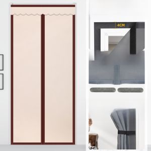 Bedroom Door Curtain Magnetic Windproof Waterproof Privacy Partition Curtain for Bathroom Light Blocking Air Conditioning