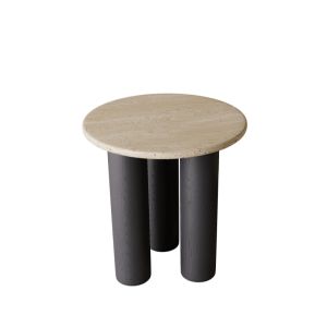 Simple Modern Wooden Hole Stone Tea Table Side Table Combination Living Room Sofa Corner Table Ancient Folk Custom Tea Stage