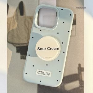 Potdemiel | Ốp Điện Thoại Hình Học Sọc Chấm Bi Hàn Quốc Có Giá Đỡ Cho iPhone Vỏ Mềm Bảo Vệ Chống Sốc Tương Thích Với Nhiều Mẫu Máy