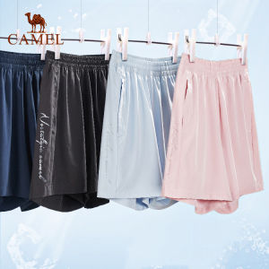 Camel กางเกงวิ่งขาสั้นของผู้หญิงกางเกงทรงหลวมวิ่งโยคะระบายอากาศได้ดี