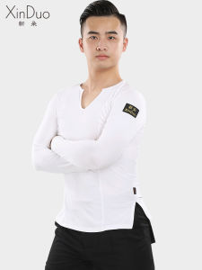 Áo Tập Khiêu Vũ Latin Dài Tay Cổ Chữ V Cho Nam Quần Áo Khiêu Vũ Quốc Tế Quần Áo Khiêu Vũ Xã Hội Quần Áo Khiêu Vũ Samba