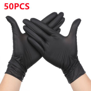 20/50/100PCS Black Nitrile Gloves Disposable Latex Free Textured 4.0Mil Safety Work Gloves for Industrial Mechanic Auto Gloves