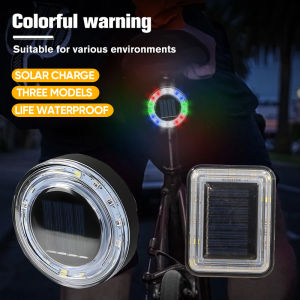 BUCKLOS | Cycling Tail Light Colorful Bike Rear Lamp Solar Type-C Rechargeable Led Mountain Road Bike Taillight Highlight Rear Lighting