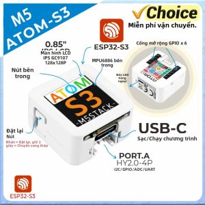 Bo Mạch Phát Triển M5Stack AtomS3 ESP32-S3 Tích Hợp Cao Bộ Điều Khiển IoT Với Hỗ Trợ Đàm Thoại Bằng Giọng Nói AI Nền Tảng AtomlC Echo Base