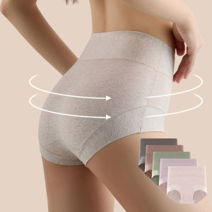 3/5 cái Quần Lót Nữ Quần lót nữ cotton cạp cao thoải mái co giãn nhẹ bụng contorl nữ đồ lót L-XXL
