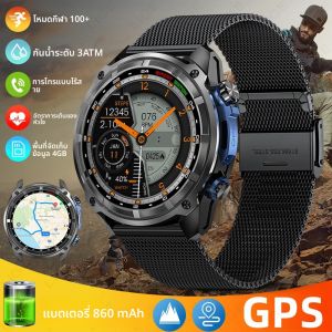 นาฬิกาสมาร์ทวอทช์ LIGE 860mAh สำหรับกีฬากลางแจ้ง ฟิตเนส พร้อมไฟฉาย รุ่นใหม่ปี 2025 ระบบ GPS หน้าจอ AMOLED สำหรับผู้ชาย รองรับการโทรผ่านบลูทูธ กันน้ำ 3ATM