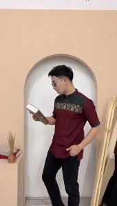 Baju Koko Bordir Batik Terbaru Lengan Pendek - Model Kantor, Ukuran M L XL - Bahan Katun Adem Halus