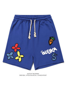 Quần Short Nam Mùa Hè Màu Xanh Nặng Quần Dài Năm Điểm Dáng Rộng Thoải Mái Thoáng Khí Quần Đi Biển Quần Thể Thao Quần Ống Đứng Quần Nhanh Khô