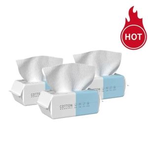 100PCS Biodegradable Face Towels | Premium Cotton Makeup Remover | Extra Thick Hypoallergenic Cleansing Tissue