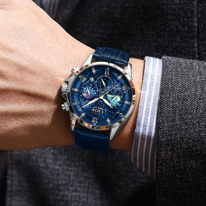 LIGE Newest Quartz Watch Mature Men and Women Top Brand Original Luminous Waterproof Calendar Sport Chronograph Leather Band Watch