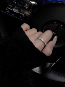 Stunning Open Ring Classic Versatile Channel Set Full Drill Sparkling Trendy Finger Ring for Women  out New Fashion Jewelry