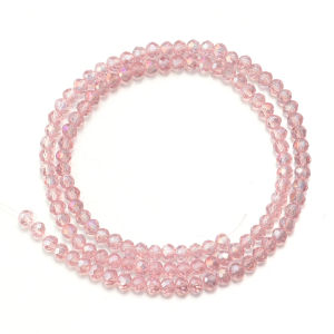 3 4 6 8 10mm Rondelle Faceted Crystal Beads Transparent Water Pink Glass Loose Beads For Jewelry Making DIY Bracelet Necklace