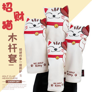 Waterproof PU Golf Club Head Cover Protector Hello NRC Cat Design Driver Fairway Wood Hybrid Iron Putter Golf Club Cover